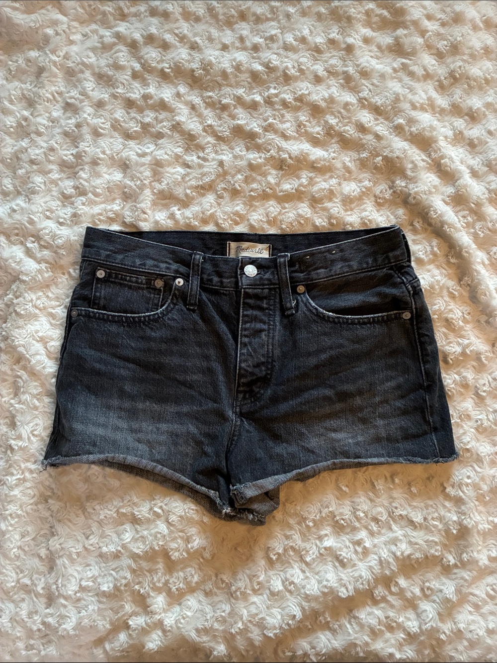 Madewell Black Denim Cutoff Shorts
